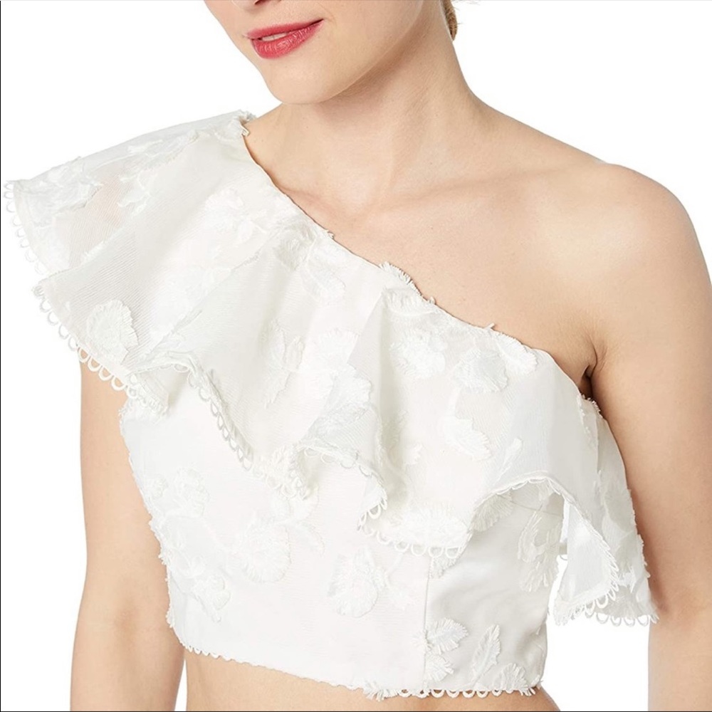 NWT keepsake the label shine top floral white XS